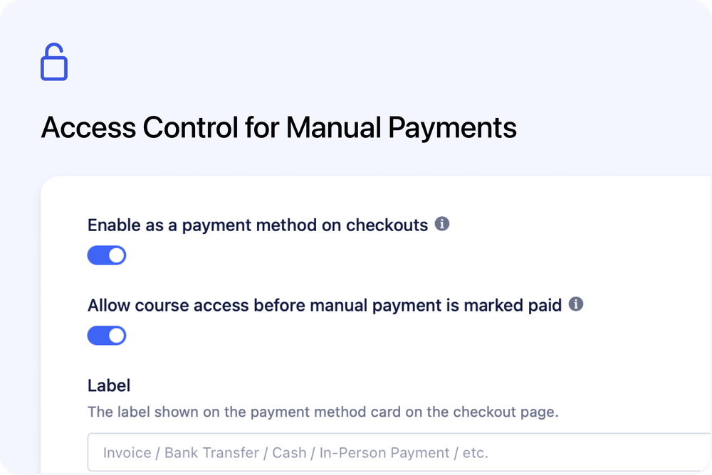 🔒 Manual Payment Access Control