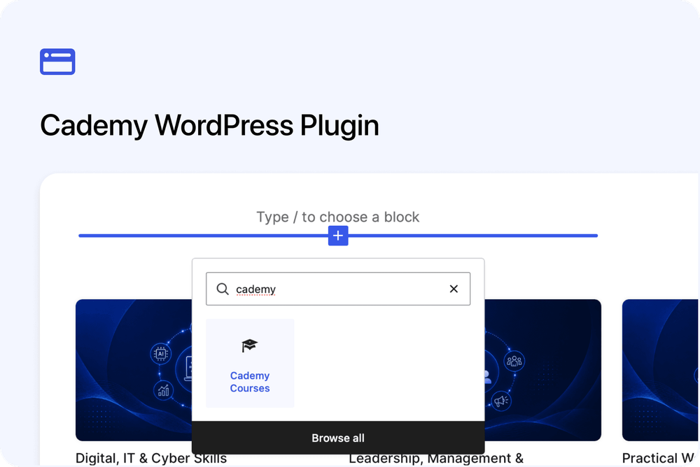 🔌 Embed Courses with Cademy for WordPress