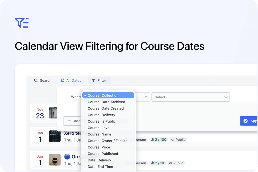 📆 Improved Filtering in Calendar Views