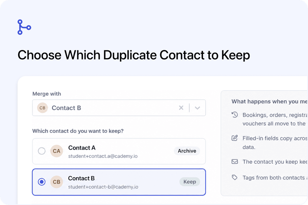 🔀 Choose Which Contact to Keep When Merging Duplicates