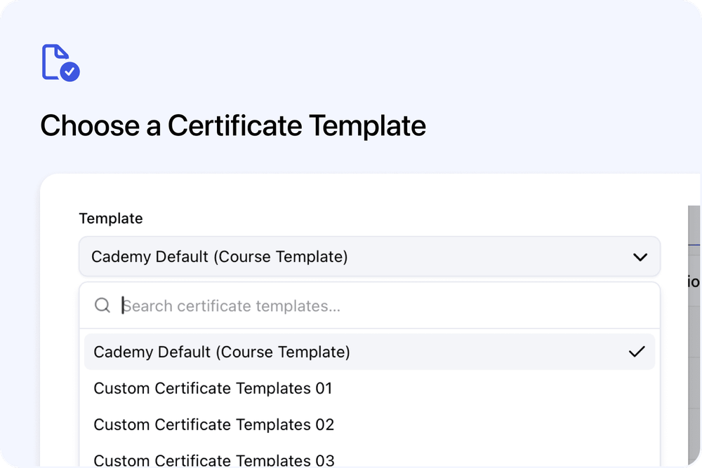 📄 Select a Certificate Template Before Issuing Certificates