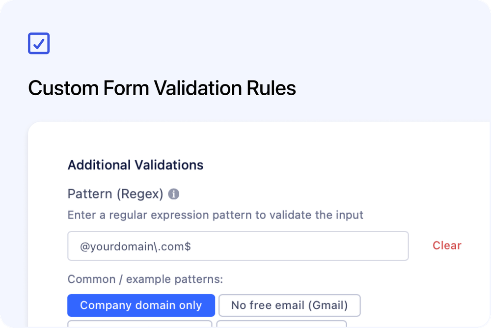✅ Custom Form Validation Rules