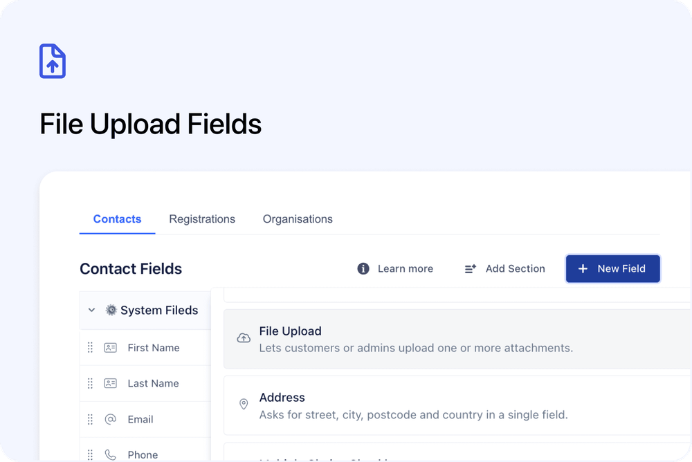 📎 File Upload Fields