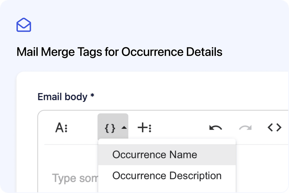✉️ New Mail Merge Tags for Occurrence Details