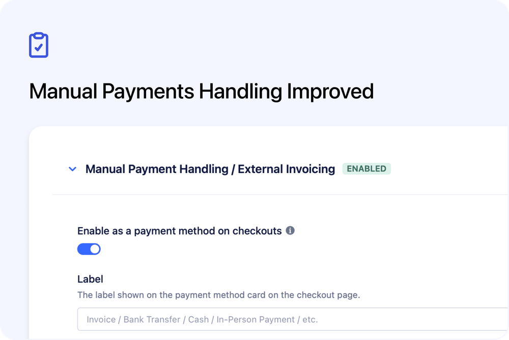 🧾 Improved Manual Payment Handling