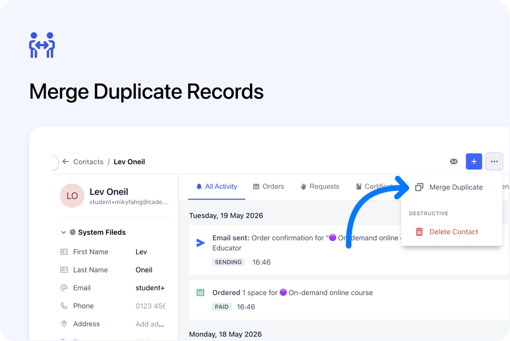π Merge Duplicate Contacts & Organisations