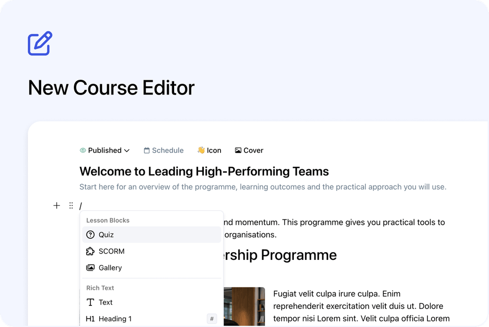 ✍️ The New Course Editor