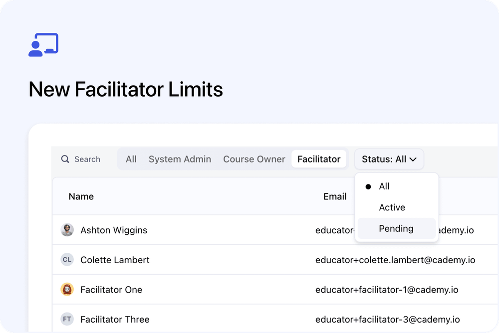 🧑‍🏫 New Facilitator Limits