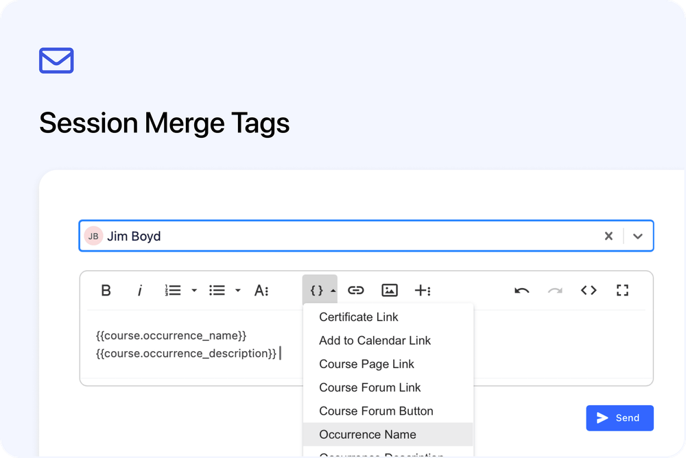 🚀 Add session name and description to emails with new merge tags