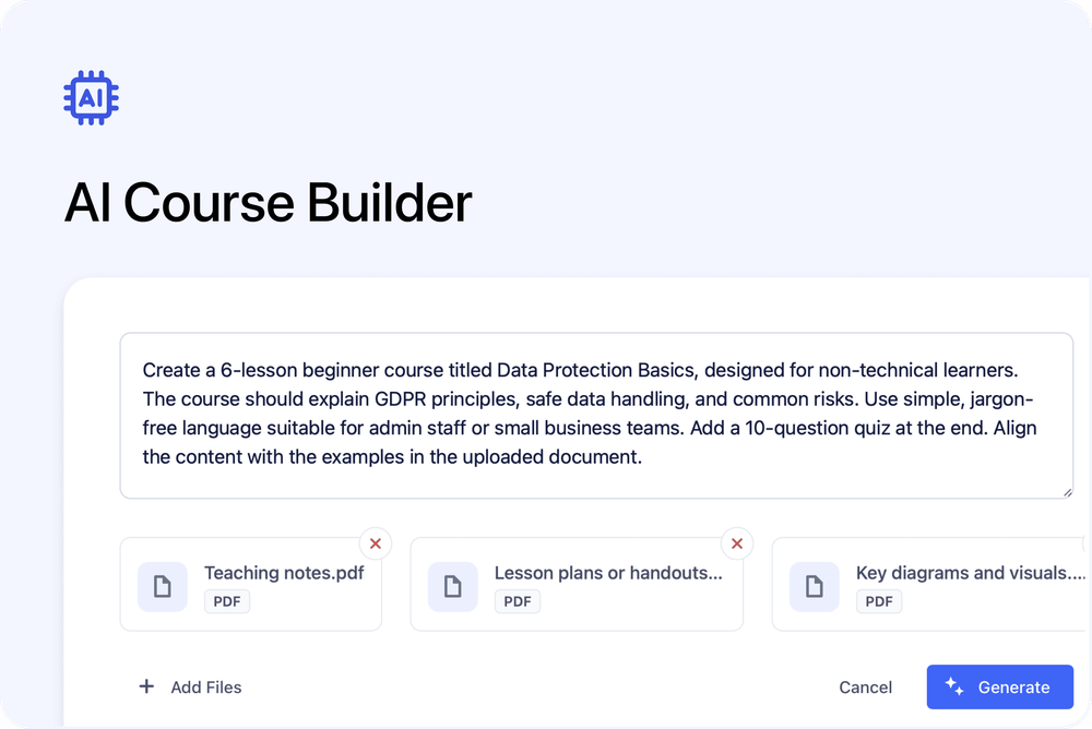 🧠 AI Course Builder – Create Lessons in Seconds
