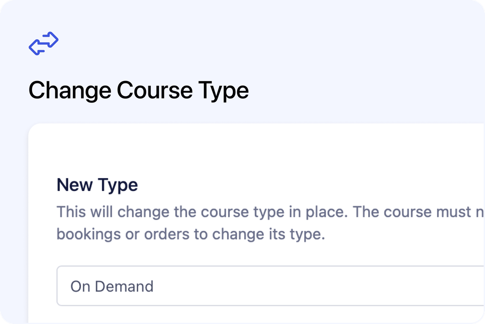 🛠️ Change your course type anytime