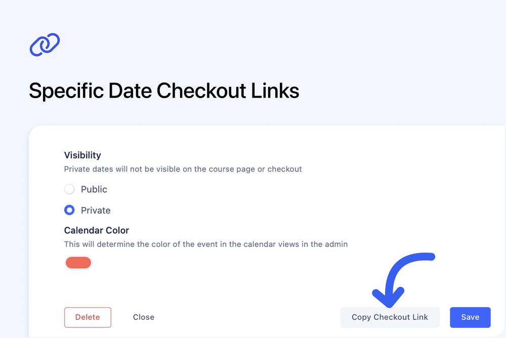 🔗 Copy Checkout Link for Course Dates