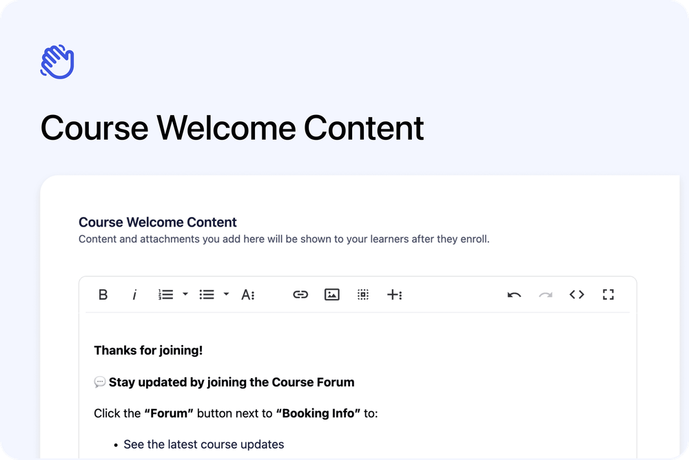 🎉 Course Welcome Content