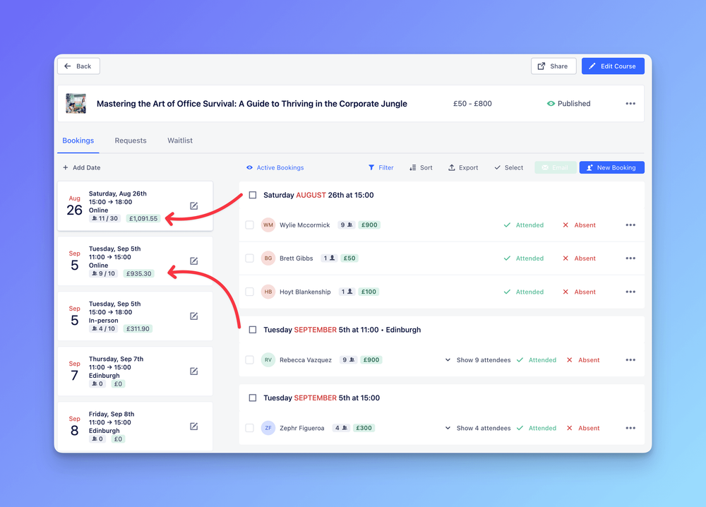 💷 Earnings on Occurrence Cards