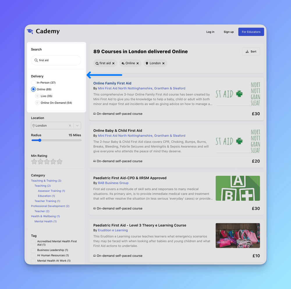 💪 Enhanced Search & Simplified Filters on Cademy's Marketplace! 🔍