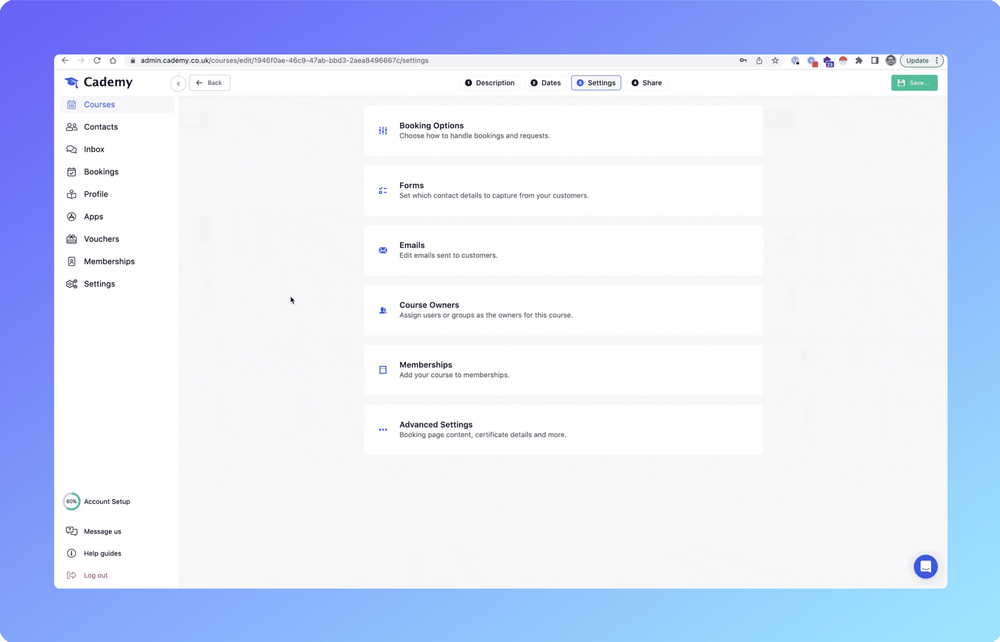 Memberships in course settings
