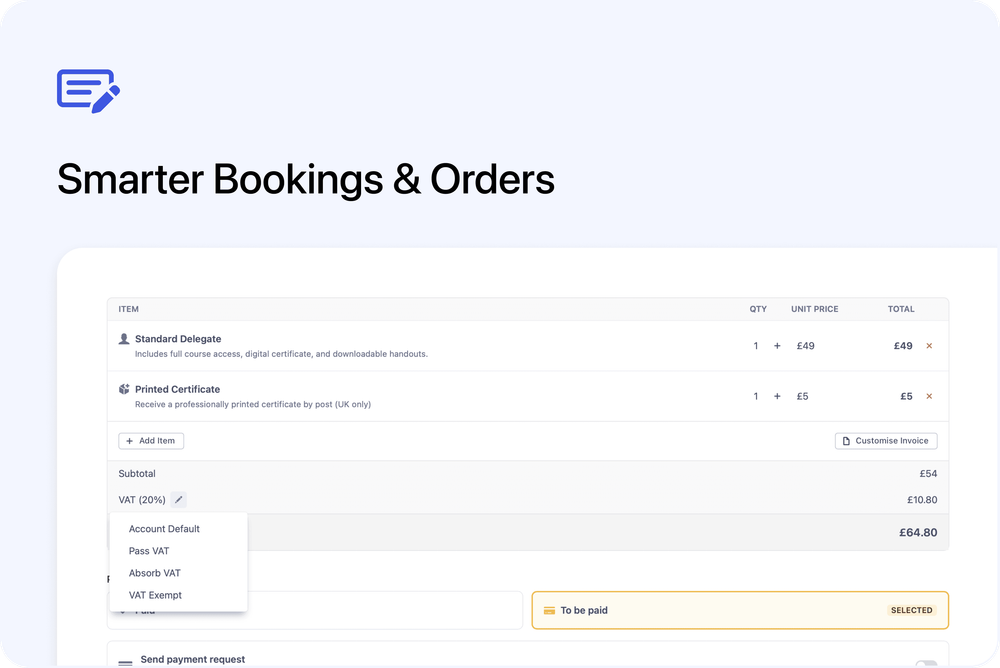 🧾 Redesigned Order/Booking Creation Sidesheet