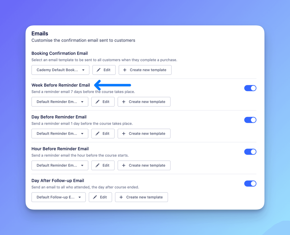 Week Before Reminder Email
