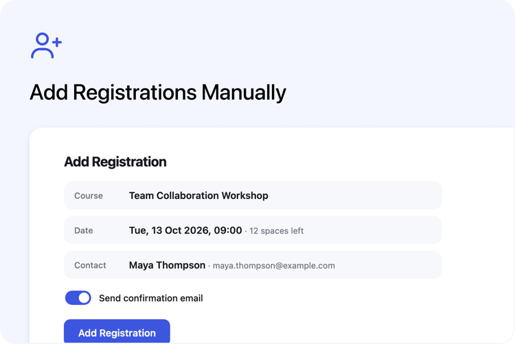 ➕ Add Registrations Manually