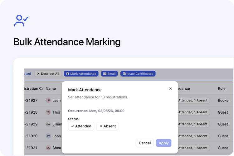 ✅ Mark Attendance in Bulk