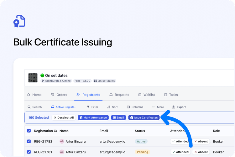 🎓 Issue Certificates in Bulk