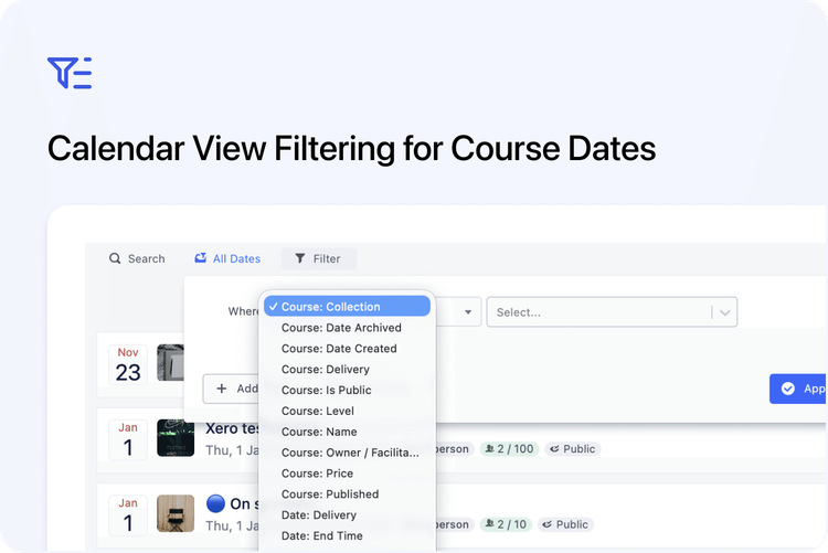 📆 Improved Filtering in Calendar Views