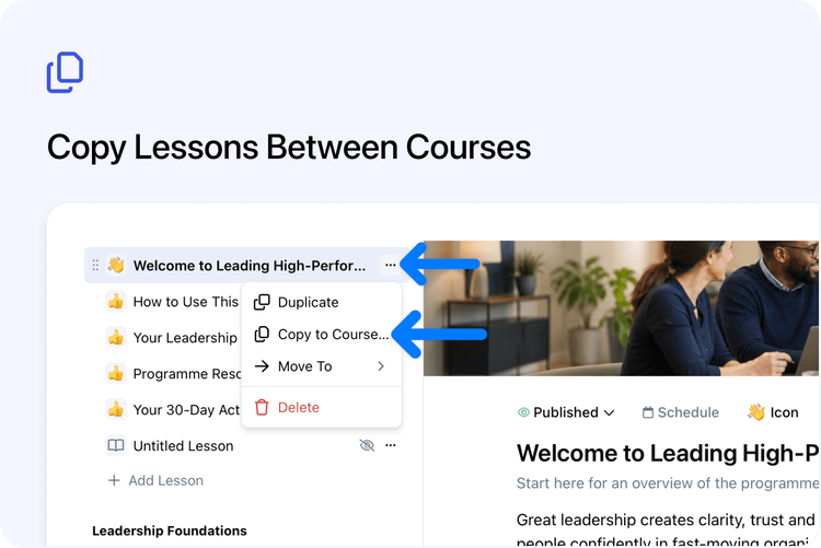 📋 Copy Lessons Between Courses