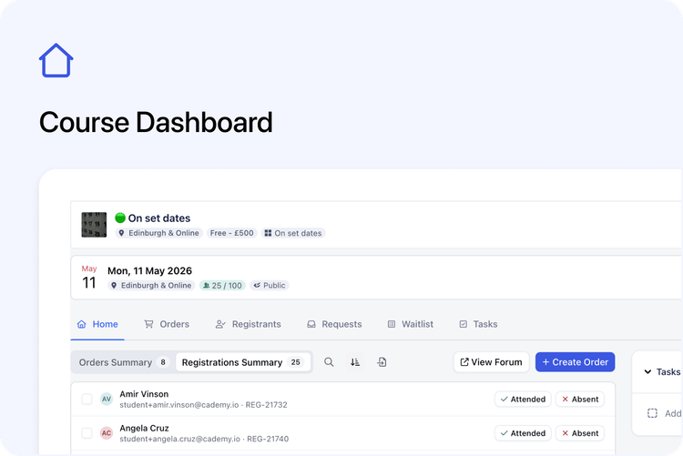 📅 New Course Page for Set Date Courses