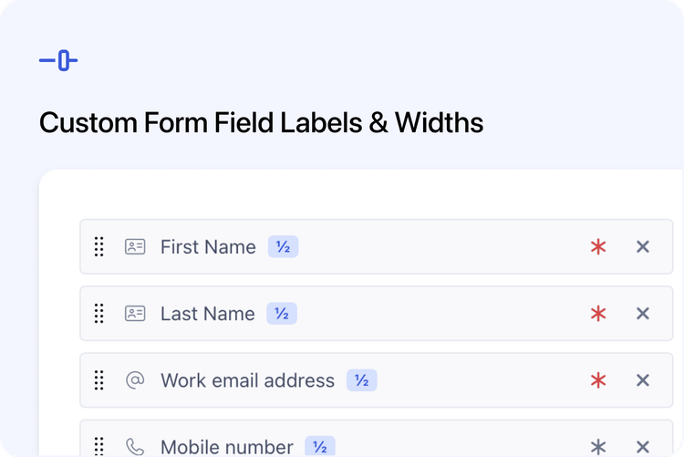 📝 Custom Labels and Widths for Standard Form Fields