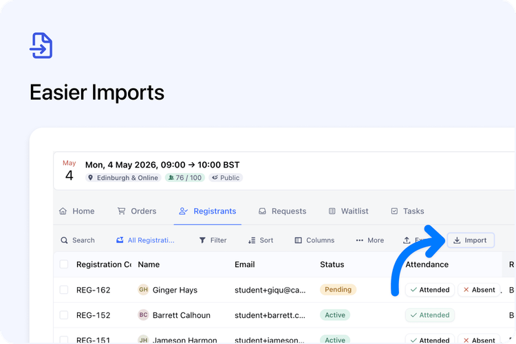 📥 Easier Order & Registration Imports