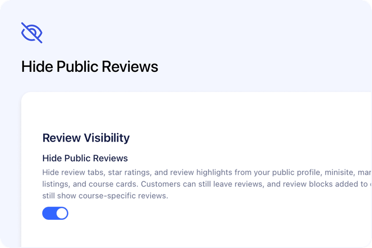 ⭐ Hide Public Reviews