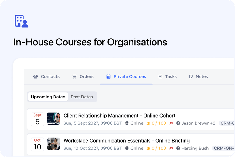 🏢 In-House Courses for Organisations
