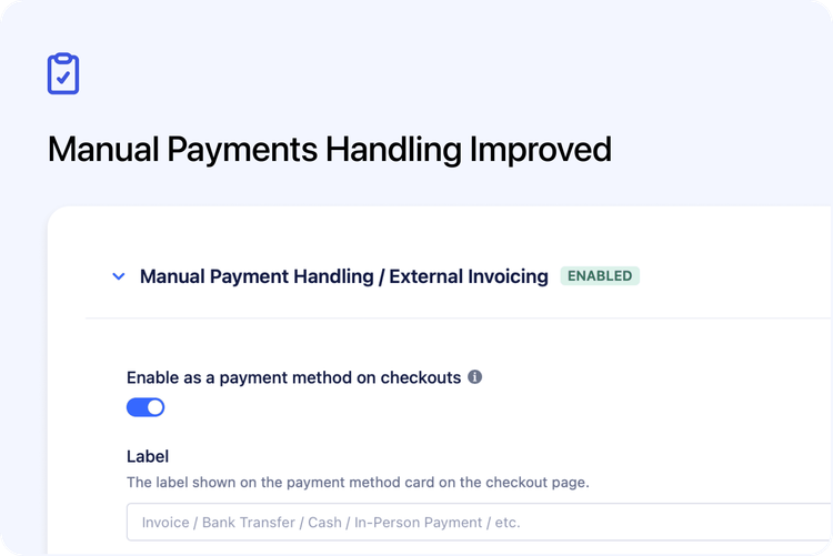 🧾 Improved Manual Payment Handling