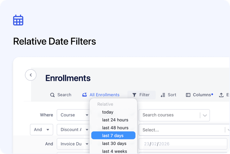⏳ Relative Date Filters