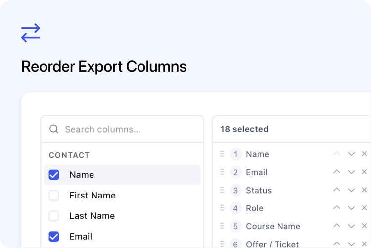 ↔️ Reorder and Remember Export Columns