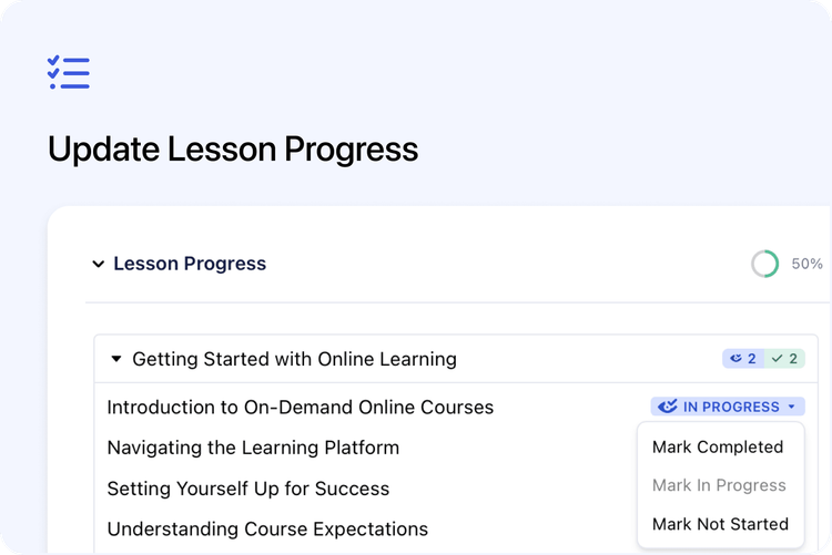 ✅ Change a Learner's Lesson Progress