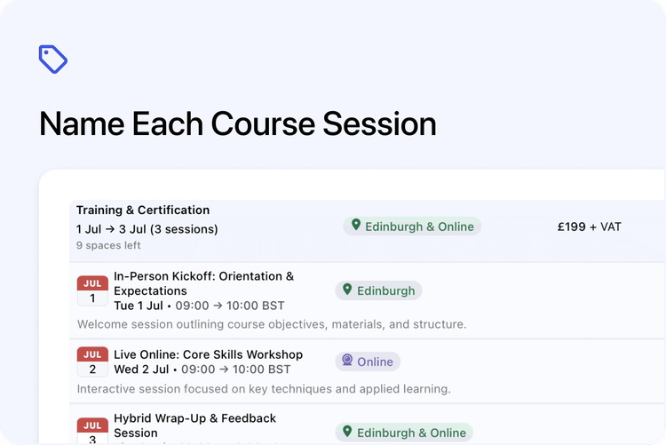 🏷️ Add Custom Names to Your Course Dates