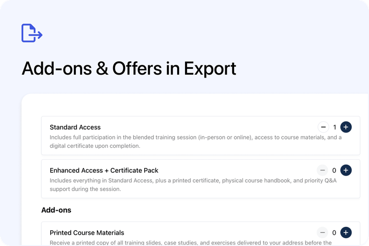 📤 Add-ons and price offers now show in exports