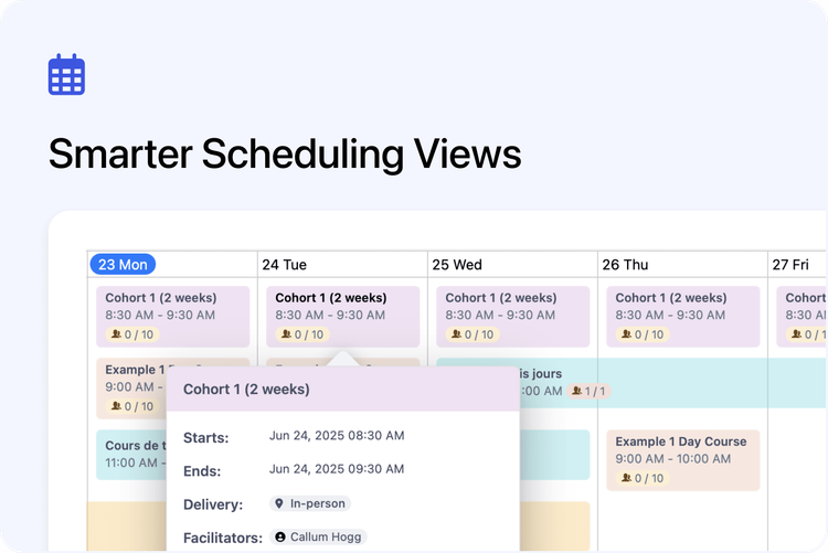 🗓 Calendar & Timeline Updates