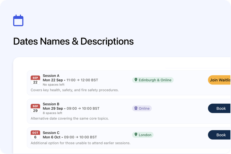 π Dates Names & Descriptions