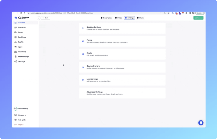 Memberships in course settings