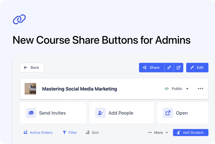 🔗 New Course Share Button for Admins