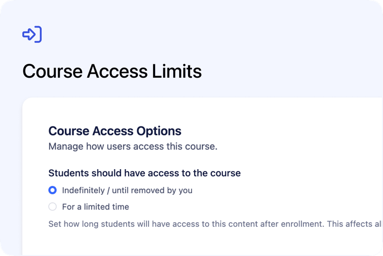 ⏳ New Feature: Course Access Limits