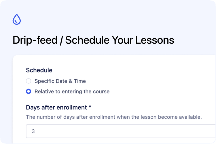 🆕 📅 New Feature: Drip-feed / Schedule Your Lessons