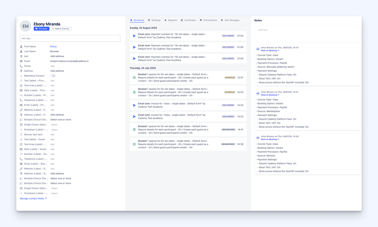 📇 Redesigned Contact Page with Inline Notes