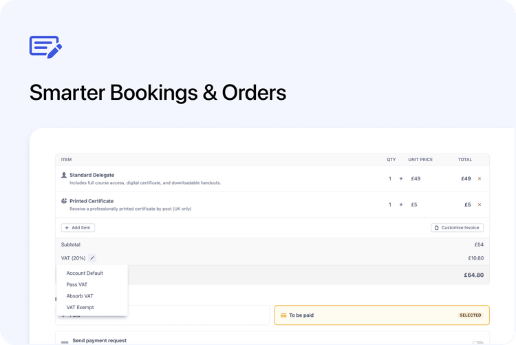 π§Ύ Redesigned Order/Booking Creation Sidesheet