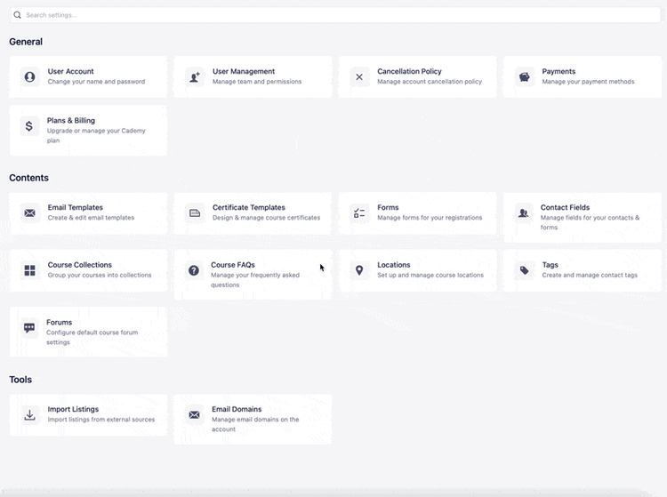 🔎 Search Now Available in Admin Settings