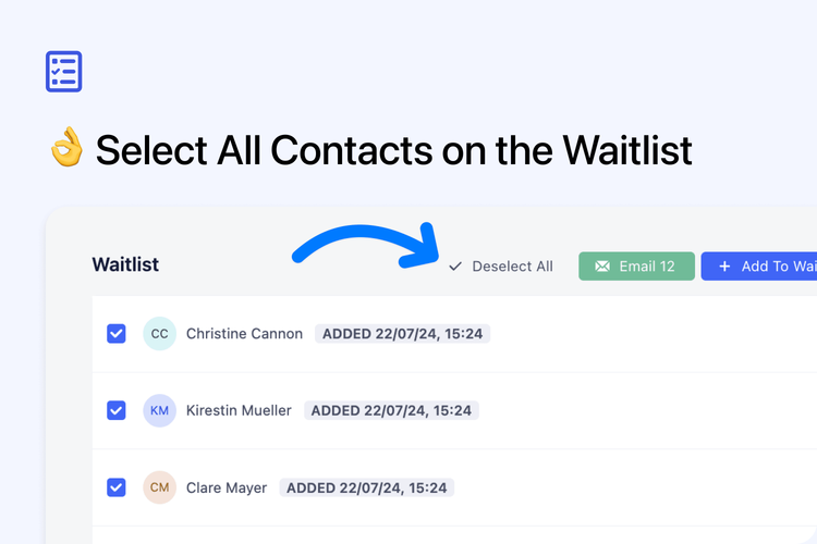 👌 Select All Contacts on the Waitlist