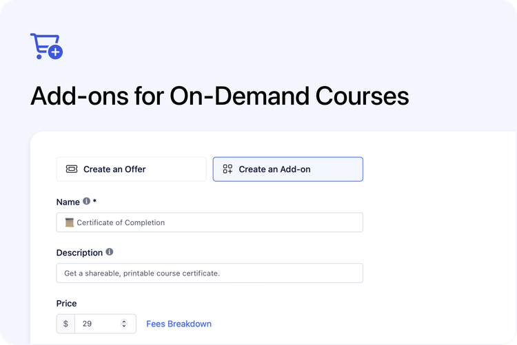🛒 Support Add-ons for On-Demand Courses